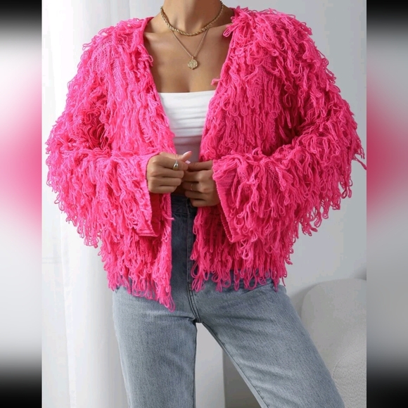 Allurite Shaggy Knit Duster Cardigan - Picture 6 of 9